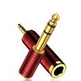 thumbnail image 1 of Kit adaptador de auriculares Cyberguys, paquete de 2 unidades, de 3,5 mm a 6,35 mm, rojo, 1 of 9