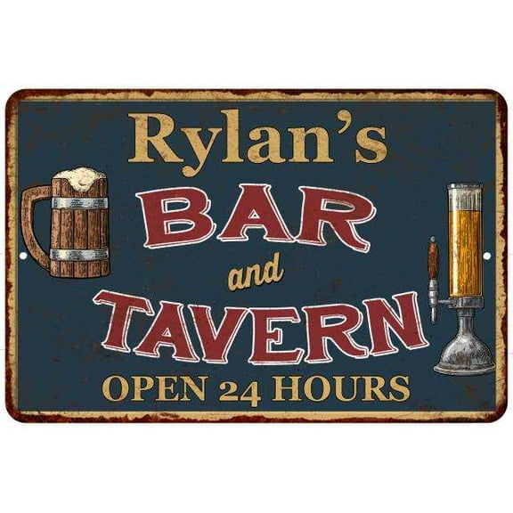 Rylan's Green Bar & Tavern Rustic Sign 12 x 18 Matte Finish Metal 112180047304