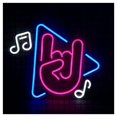 thumbnail image 1 of Rock Gesture Neon Sign Musical Note LED Light Dimmable USB Powered For Music Concert Studio Record Store Room Party Wall Decor 40cmx34cm, 1 of 8