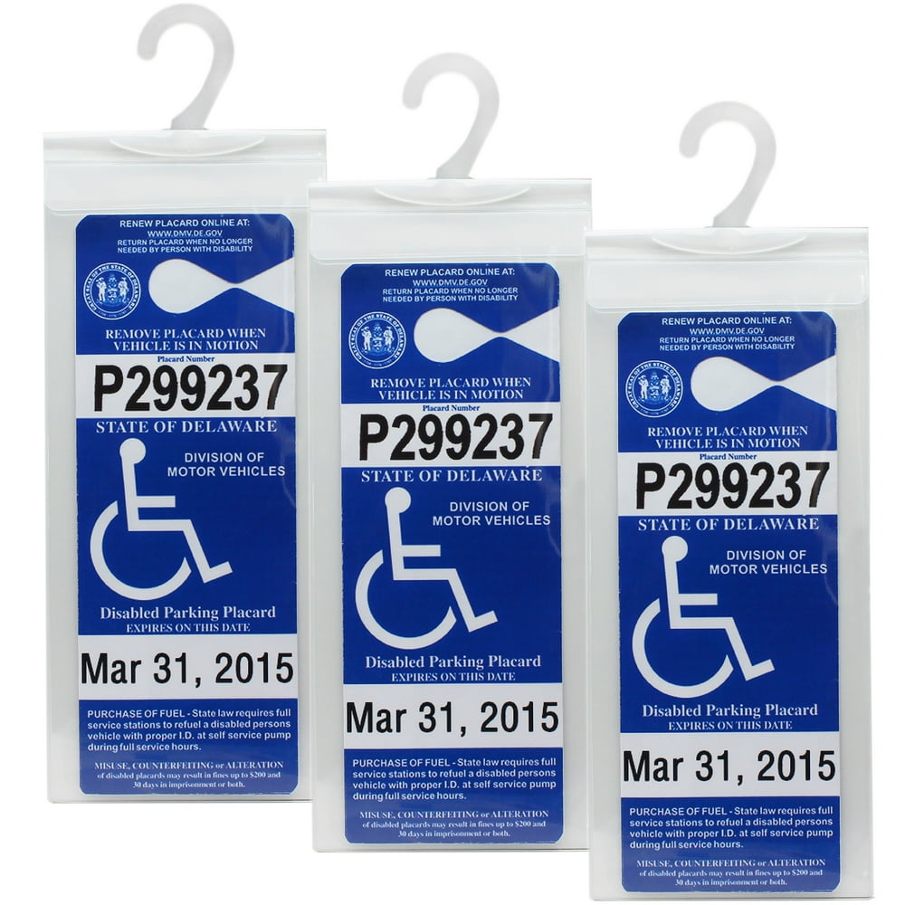 3 PCS Handicap Parking Permit Placard Holder Disabled Parking Placard