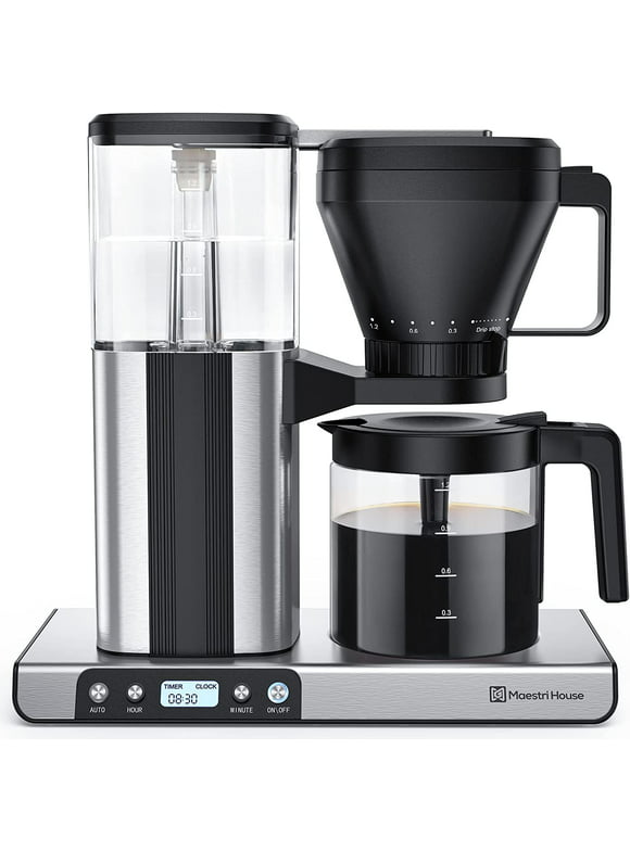 Maestri House Coffee Maker, 8-Cup Drip Coffee Machine, One-Touch Brewing Coffee Machine with Warming Plate, Automatic Drip Coffee Pot, 1.2L Water Tank