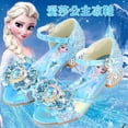 thumbnail image 2 of Disney dibujos animados frozen niñas sandalias verano nuevos tacones altos elsa princesa moda punta abierta zapatos niñas pequeñas shoes34-Insole 21,5 cm Gao Jinjia LED, 2 of 2