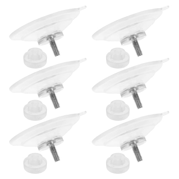 OATIPHO 6Pcs Clear Screw Suction Cup Hooks with Nut for Kitchen Bathroom PVC Wall Holders