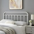 thumbnail image 2 of Headboard, King Size, Metal, White, Modern Contemporary Urban Design, Bedroom Master Guest Suite, 2 of 6