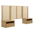 thumbnail image 2 of Modway Render Wall Mount Twin Headboard and Modern Nightstands in Oak, 2 of 7