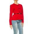 thumbnail image 2 of Women's Collarless Button Down Jacket with Belt Accent, 2 of 7