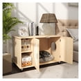 thumbnail image 6 of Cat Litter Box Enclosure with Sisal Scratching Doors, Adjustable Metal Feet - Furniture Protector, Hidden Litter Box, Cat House, Side Table, 6 of 9