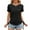 Black, variant on Fmbrln Womens Summer Short Sleeve T-Shirts Fashion Crew Neck Side Drawstring Tops Casual Loose Solid Color Comfy Tees
