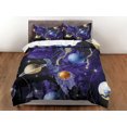 thumbnail image 3 of Planetas Galaxy Purple Bedding, Outer Space Bedding Set Full, Cosmic Duvet Cover, 3 of 4