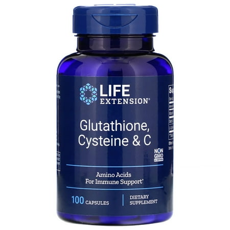 Life Extension Glutathione, Cysteine & C, 100 (Best Way To Take Glutathione Capsule)
