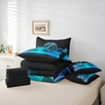 thumbnail image 6 of Manfei Boys Basketball Twin Bedding Sets, Teens Sports Bedding Comforter Set, Cyan Blue Gradient Basketball Court Sheet Sets, Super Cozy Room Decor Reversible 7 Pieces, 6 of 8