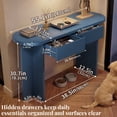 thumbnail image 3 of OMCHOM 55in Entryway Table with Storage Fluted Console Table with 2 Drawers Sofa Table Behind The Couch, Narrow Console Tables for Entryway, Hallway, Living Room(Blue), 3 of 9