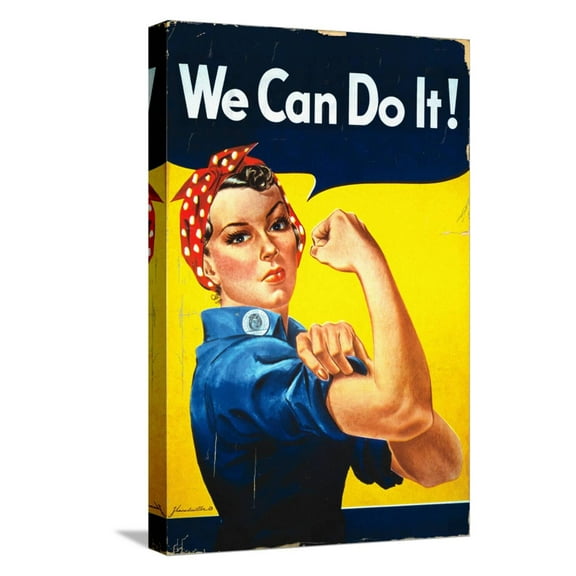 Art.com Rosie the Riveter - We Can Do It! - Poster Stretched Canvas Print Wall Art by Lantern Press, 12" x 18"