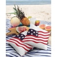 thumbnail image 3 of American Stars Stripes Independence Day Flag Outdoor Pillow Covers Set of 2, Decorative Waterproof Throw Pillow Case, White Blue Red Cotton Linen Soft Cozy Cushion Pillowcases, 3 of 6