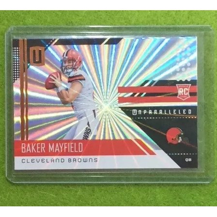BAKER MAYFIELD ROOKIE SHINE PRIZM CARD BROWNS SP RC 2018 UNPARALLELED