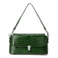 thumbnail image 2 of Genuine Cowhide Leather Crocodile Grain Shoulder Bag, Women's Underarm Handbag, Daily Travel Purse, 2 of 6