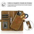thumbnail image 7 of ELEHOLD for iPhone 14 6.1 inch Luxury Heavy Duty Wallet Case with Card Slots Dual-Use Detachable Phone Case Magnetic Function Lanyard Shockproof Wallet Case,Brown, 7 of 7