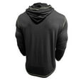 thumbnail image 3 of WTOBBY Men's Casual Long Sleeve Hooded T-Shirt Button Front, Solid Color with Pocket, Comfortable for Daily Wear, Layering, and Casual Street Style,Black L, 3 of 7