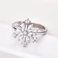 thumbnail image 6 of JO WISDOM Snowflake Ring,925 Sterling Silver White/Blue Snowflakes Ring with 3A Cubic Zirconia,Jewelry for Women,Christmas Gifts, 6 of 7