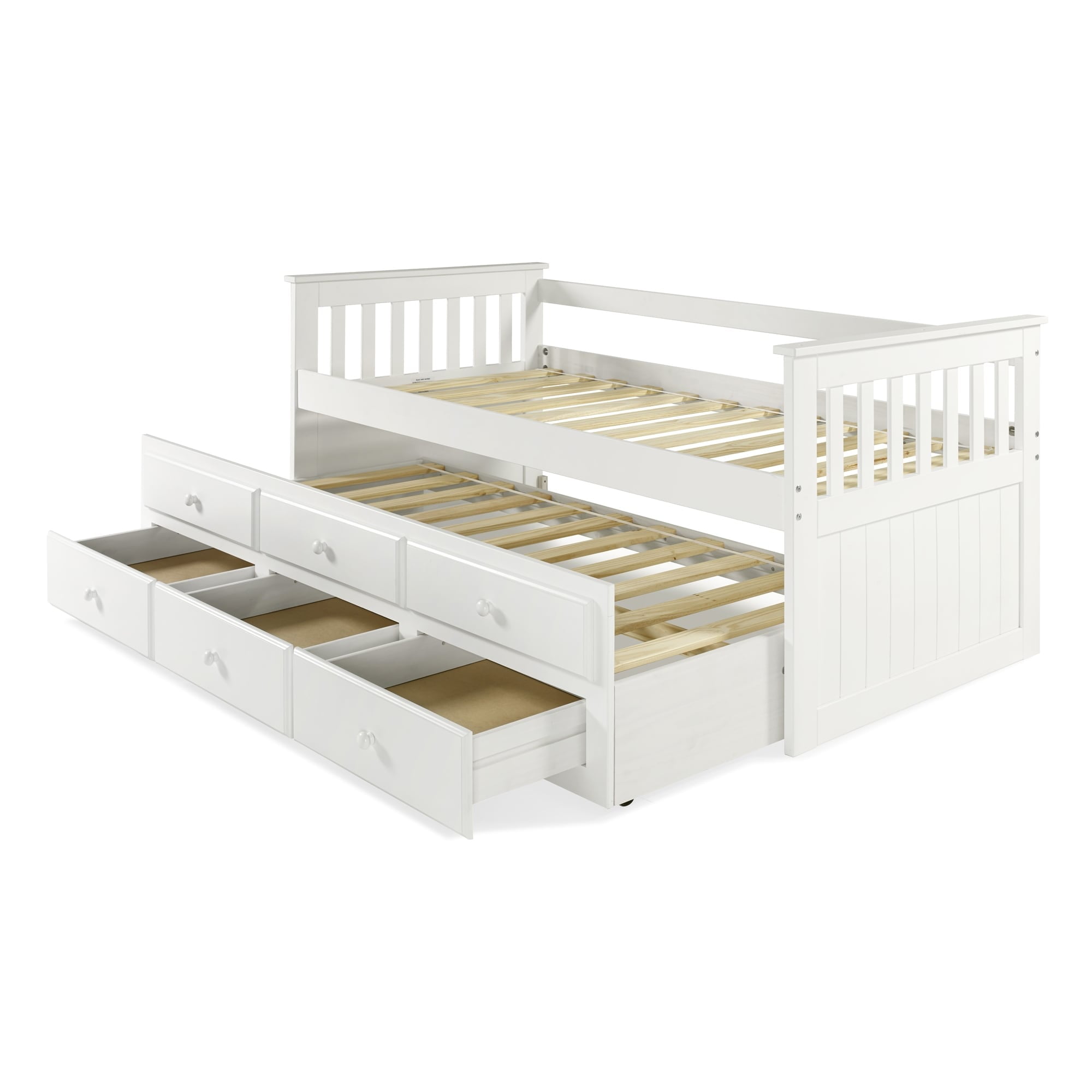 Andy Daybed with Storage and Trundle White