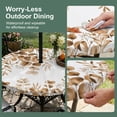thumbnail image 5 of Round Outdoor Tablecloth with Umbrella Hole and Zipper, Brown Eucalyptus Leaves Tablecloth with Elastic Waterproof, Spring Summer Botanical Patio Table Covers for 55" - 60" Picnic Pool Tables, 5 of 9