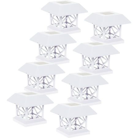 GreenLighting Brushed Copper Garden Summit Solar Powered Post Cap Light 8 Pack
