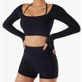 thumbnail image 1 of Top de yoga para mujer Ticfox Manga larga Fitness Sujetador de yoga 78% nailon 22% poliuretano, 1 of 7