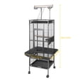 thumbnail image 5 of Wliqien 61" Extra Large Bird Cage, Corner Wide Parrot Cage, Large Wrought Iron Rolling Bird Cage with 360 Degree Wheels for African Grey Parrots, Macaw Rooftop Play & Lock Protection, 5 of 7
