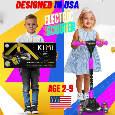 INOKIM - ICON Kids Scooter w/4 miles  Max Operating  Range & 4 mph Max Speed - Yellow