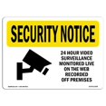 thumbnail image 1 of SignMission OS-SN-A-710-L-11498 Security Notice 24 Hour Video Surveillance OSHA Aluminum Sign, 1 of 1