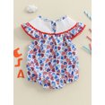 thumbnail image 5 of BemeyourBBs Baby Girl Patriotic Romper Embroidery Heart Print Fly Sleeves Jumpsuit, 5 of 9