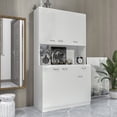 thumbnail image 2 of 70.87" Tall Kitchen Cabinet with 6-Doors, 1-Open Shelves and 1-Drawer, Freestanding Kitchen Pantry Cabinet, Microwave Storage Cabinet, White, 2 of 7