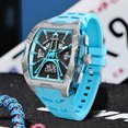 thumbnail image 4 of Men's Square Wrist Watch Silicone Sports Watch Waterproof Analog Digital Multifunction Clock, 4 of 6