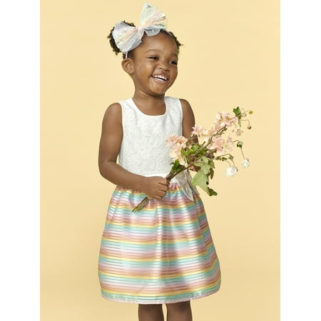 

The Children s Place Toddler Girl Lace to Stripe Dress Sizes 12M-5T