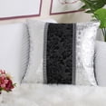 thumbnail image 4 of PiccoCasa Vintage Floral Printed Cushion Cover 18"x18" Decorative Throw Pillowcase, Black and Silver 3, 4 of 6