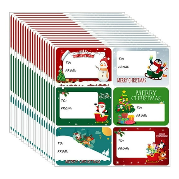 20 Sheets Christmas Tagged Sticker Self-Adhesive Gift Labels To and From Christmas Labels Sticker for Wrapping Present