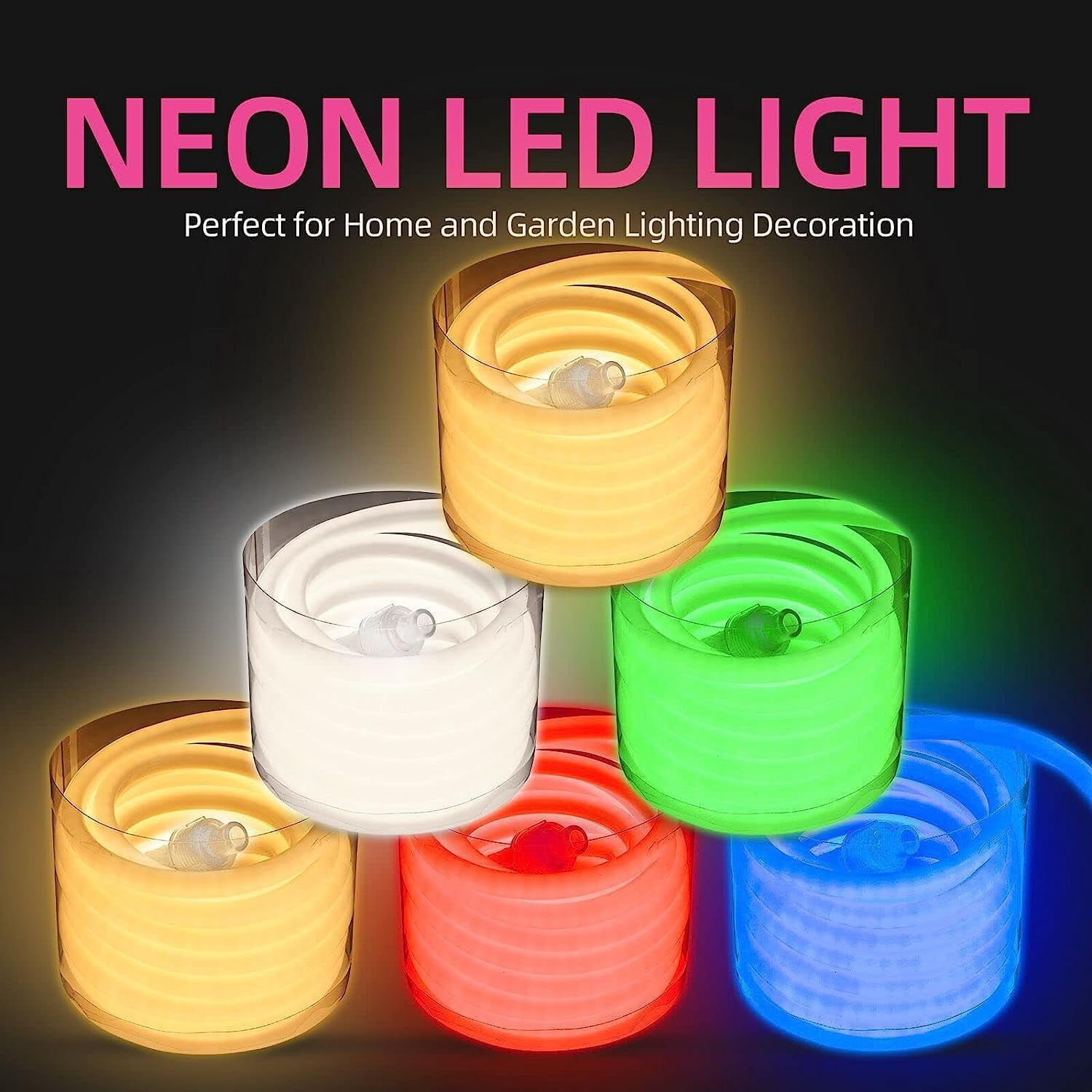 720 LED Rope Neon Light, 110V Waterproof Flexible 360 Degree LED Neon Strip Lights for Home/Garden/Building Decor (White)