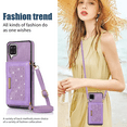 thumbnail image 6 of Nalacover Wallet Crossbody for Samsung Galaxy A12 5G Phone Case with Lanyard Strap Credit Card Holder, PU Leather Protective Handbag Purse Kickstand Bling Diamond Cover Women Girl, Purple, 6 of 10