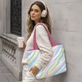 thumbnail image 4 of Pzuqiu Colorful Zebra Large Capacity Quilted Tote Bag for Women Vintage Casual Puffer Tote Work School Short Travel Everyday Carry Bag Lightweight for Daily Outfit Matching, 4 of 7