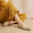 thumbnail image 4 of Cushionaire Weston Hand Woven Ballerina Flats for Women – Faux Leather Mary Jane Shoes Women Footwear with Adjustable Braided Strap, 4 of 15