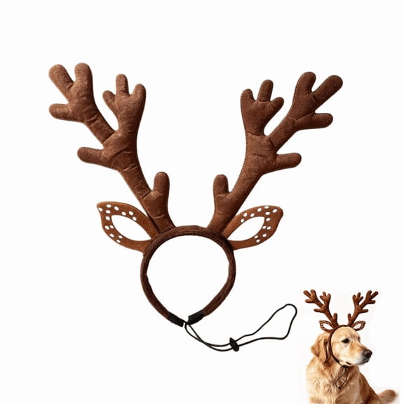 Dog Reindeer Headband, Lightweight Breathable Pet Costume Accessories, Lightweight Breathable Design, Reindeer Pet Costume Headband, Christmas Dog Accessory, for Small Medium Large Puppy Kitten