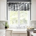 thumbnail image 3 of Geometric Curtain Valance for Windows Gray Modern Rod Pocket Valance Window Treatments 1 Panel Abstract Beach Short Curtains for Kitchen Windows Bathroom Bedroom 54 x 18 inch, 3 of 5