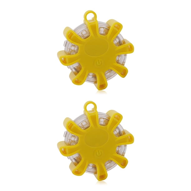 Greeniant Mini luz LED de trabajo de PVC para carretera, brillo potente, reparación de automóviles, luces estroboscópicas de advertencia, Amarillo 2piezas