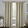 thumbnail image 2 of Exclusive Home Curtains 2 Pack Belgian Textured Linen Look Jacquard Sheer Rod Pocket Curtain Panels, Stone, 50x84, 2 of 5