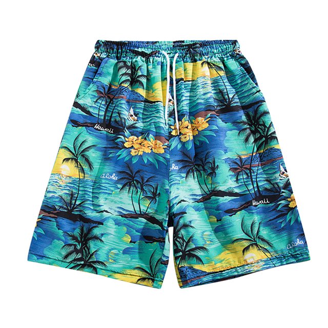 Wyzesi Shorts Men Padded Gel Men'S Beach Pants Sweatpants Printed Trousers Drawstring Jogging Shorts