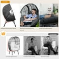 thumbnail image 5 of RADIATA 2-Pack Wicker Egg Chair with Footrest, Oversized Rattan Patio Lounge Chair with Ottoman, Indoor Outdoor Boho Style Basket Chairs for Balcony Garden,440lbs, Gray, 5 of 9
