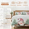 thumbnail image 6 of Christmas Dwarf Bedding Duvet Cover Set King Size 4 Pieces Winter Christmas Tree Snowflakes Gray Bedding Set with Zipper Closure, 1 Comforter Cover 92x106 Inches 1 Flat Sheet & 2 Pillow Cases, 6 of 7