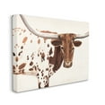 thumbnail image 3 of Country Brown Spotted Longhorn Cattle Portrait Animals & Insects Painting Gallery-Wrapped Canvas Print Wall Art, 3 of 7