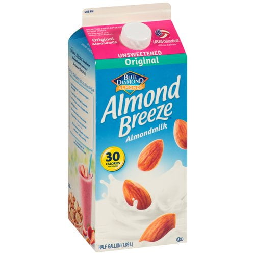Blue Diamond Almond Breeze Original Unsweetened Almond Milk, Half