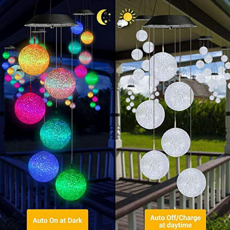 Cheap Creative LED Solar Wind Chime Hanging String Light Color Changing  Waterproof Garden Yard Patio Lights Outdoor Fashion Decoration